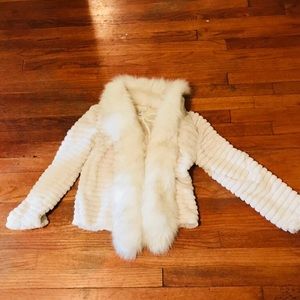 White faux fur jacket